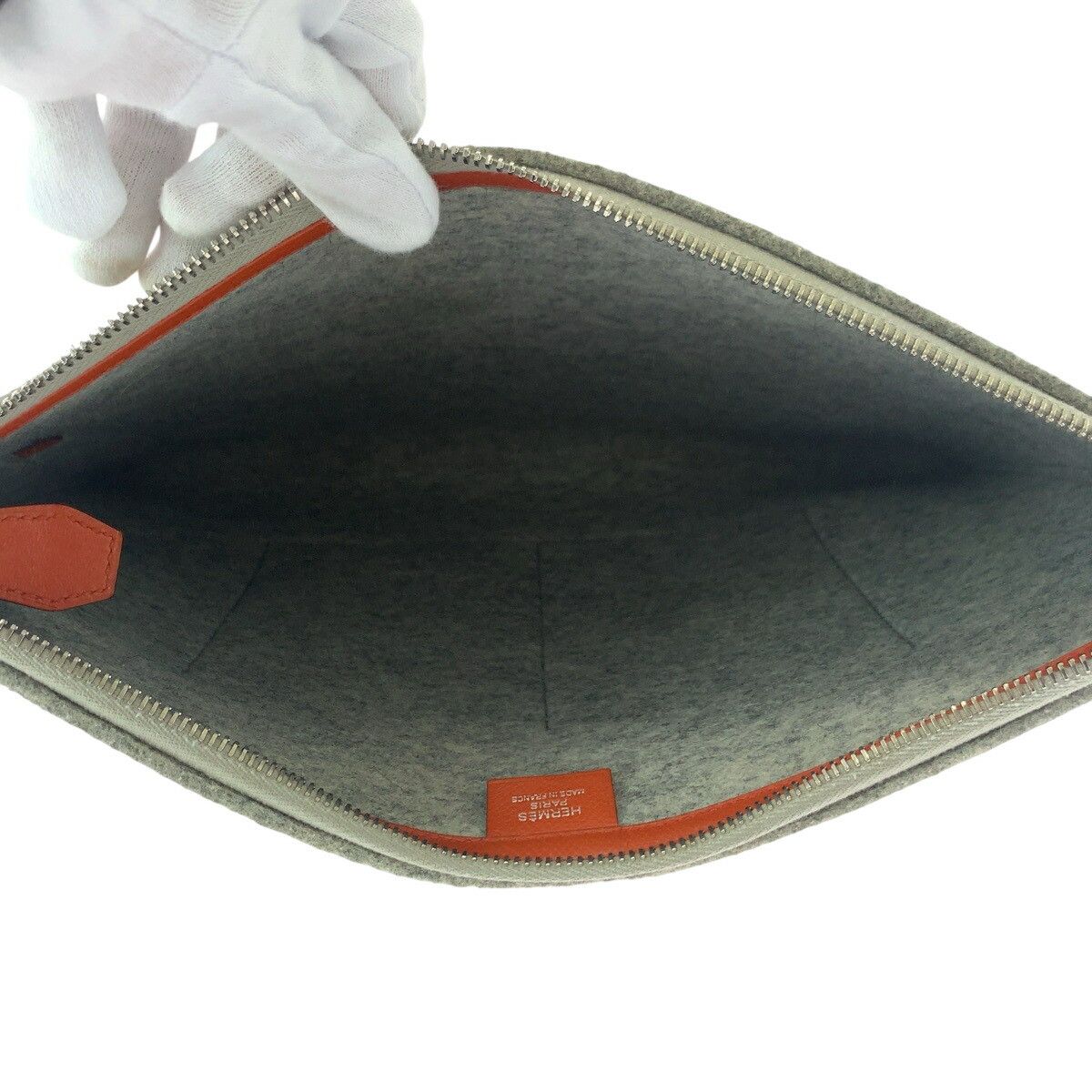Hermes Hermes Hermes Tout Doux 37 Felt/Veau Epsom Clutch Bag Natural Material Clutch Bag Stamp T DUTY FREE for USA Size ONE SIZE - 9 Thumbnail