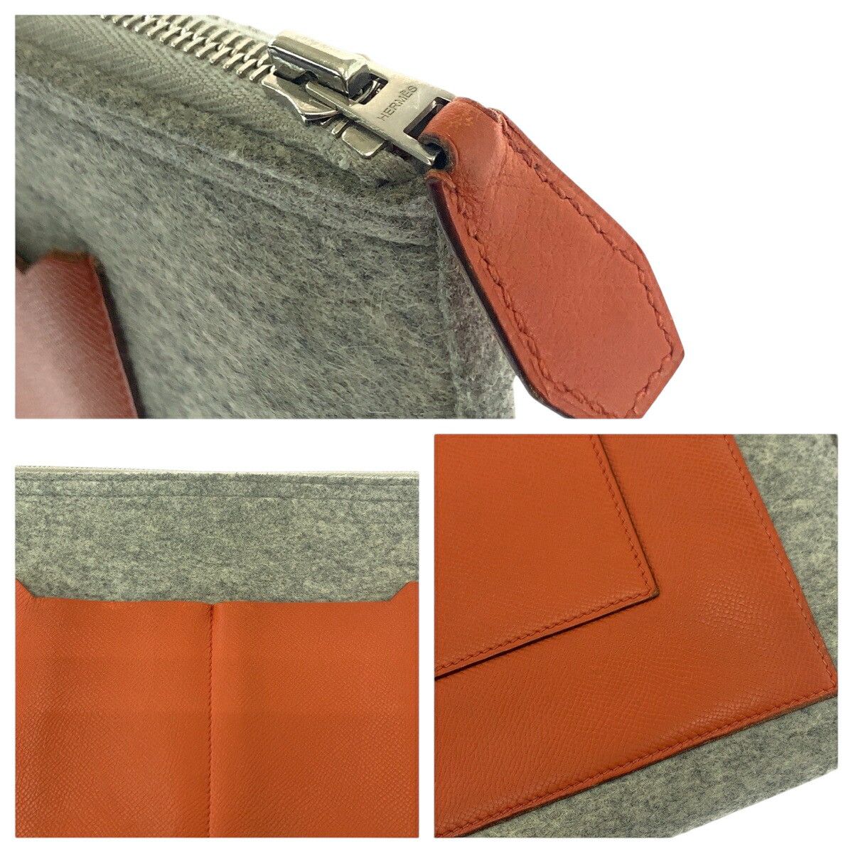 Hermes Hermes Hermes Tout Doux 37 Felt/Veau Epsom Clutch Bag Natural Material Clutch Bag Stamp T DUTY FREE for USA Size ONE SIZE - 6 Thumbnail