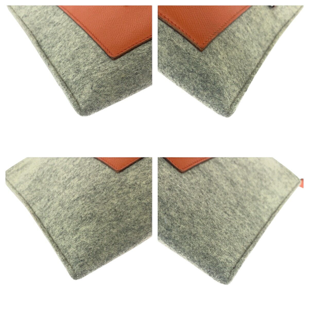 Hermes Hermes Hermes Tout Doux 37 Felt/Veau Epsom Clutch Bag Natural Material Clutch Bag Stamp T DUTY FREE for USA Size ONE SIZE - 3 Thumbnail