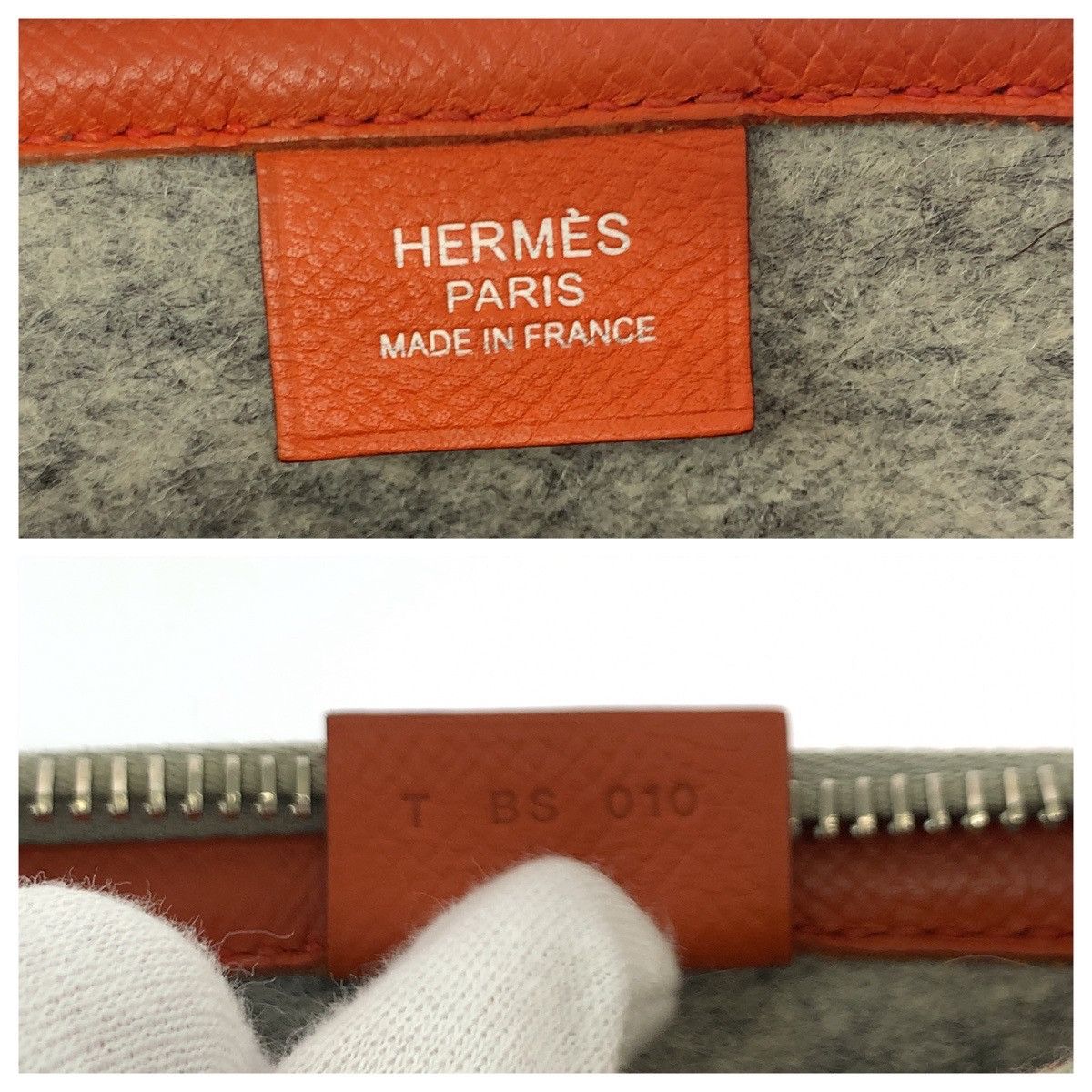 Hermes Hermes Hermes Tout Doux 37 Felt/Veau Epsom Clutch Bag Natural Material Clutch Bag Stamp T DUTY FREE for USA Size ONE SIZE - 4 Thumbnail