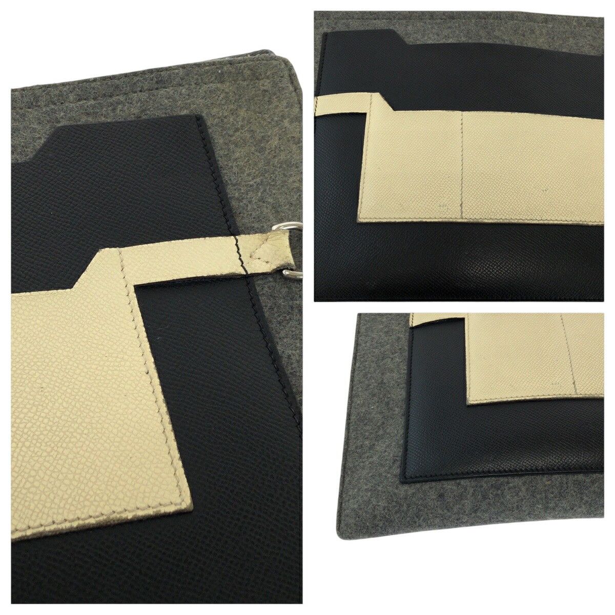 Hermes Hermes Hermes Tout Doux Felt Veau Epsom Clutch Bag Leather Clutch Bag Stamp D DUTY FREE for USA Size ONE SIZE - 5 Thumbnail