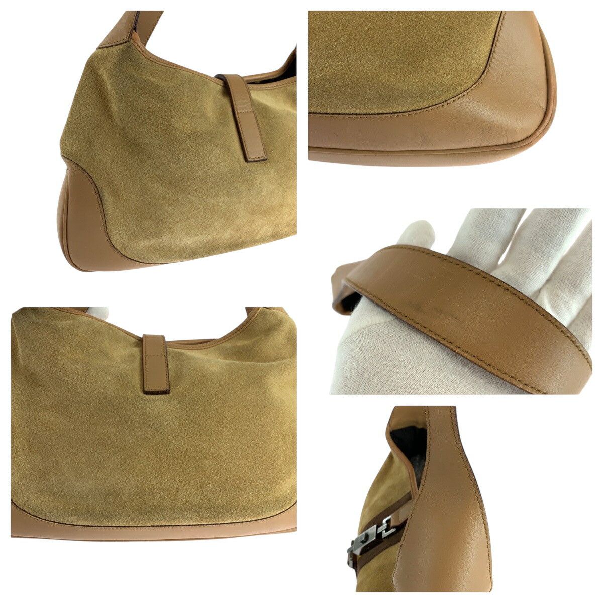 Gucci Gucci Gucci Suede/Leather Jackie Shelle Shoulder Bag 0013306 Suede Shoulder Bag 001 3306 DUTY FREE for USA Size ONE SIZE - 6 Thumbnail