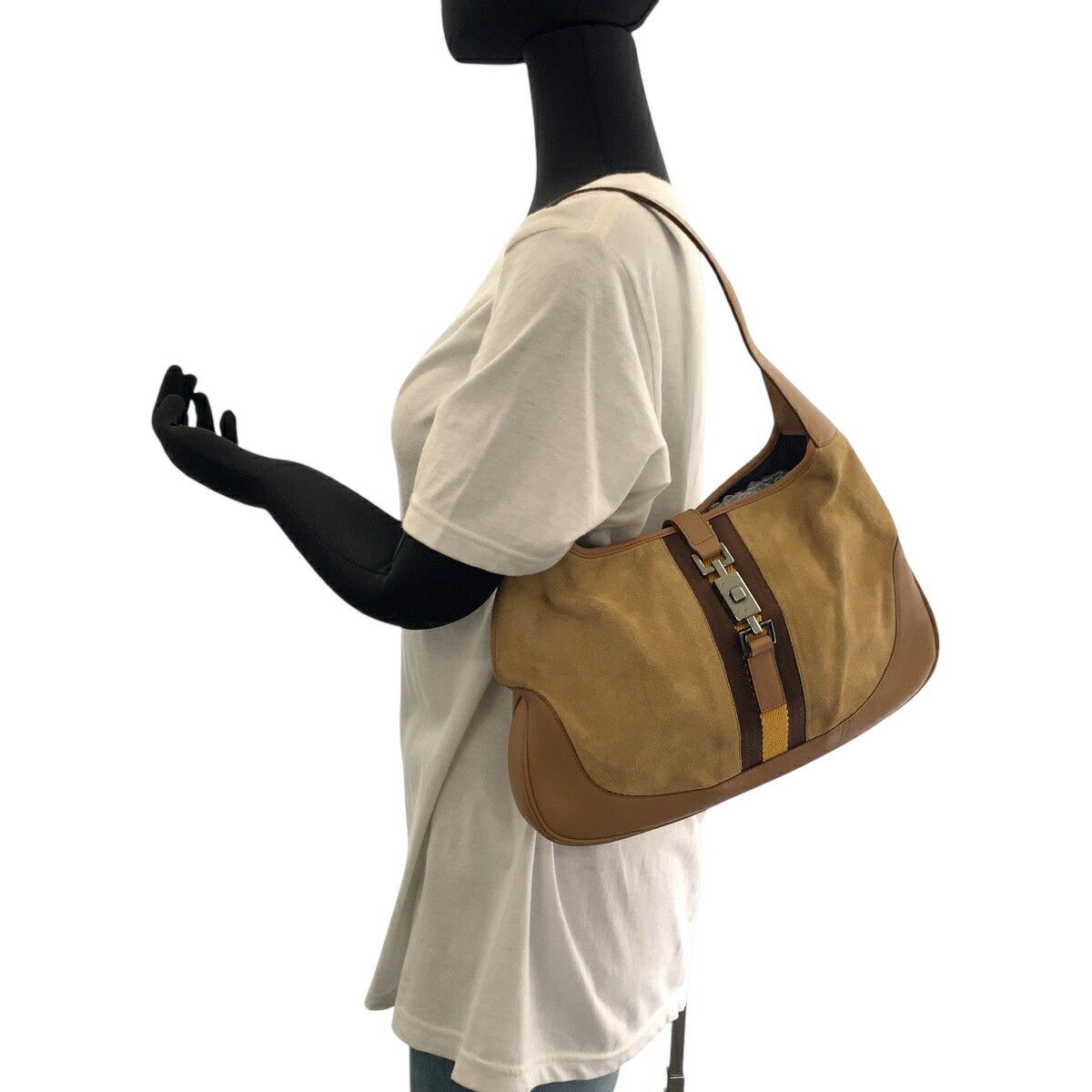 Gucci Gucci Gucci Suede/Leather Jackie Shelle Shoulder Bag 0013306 Suede Shoulder Bag 001 3306 DUTY FREE for USA Size ONE SIZE - 7 Thumbnail