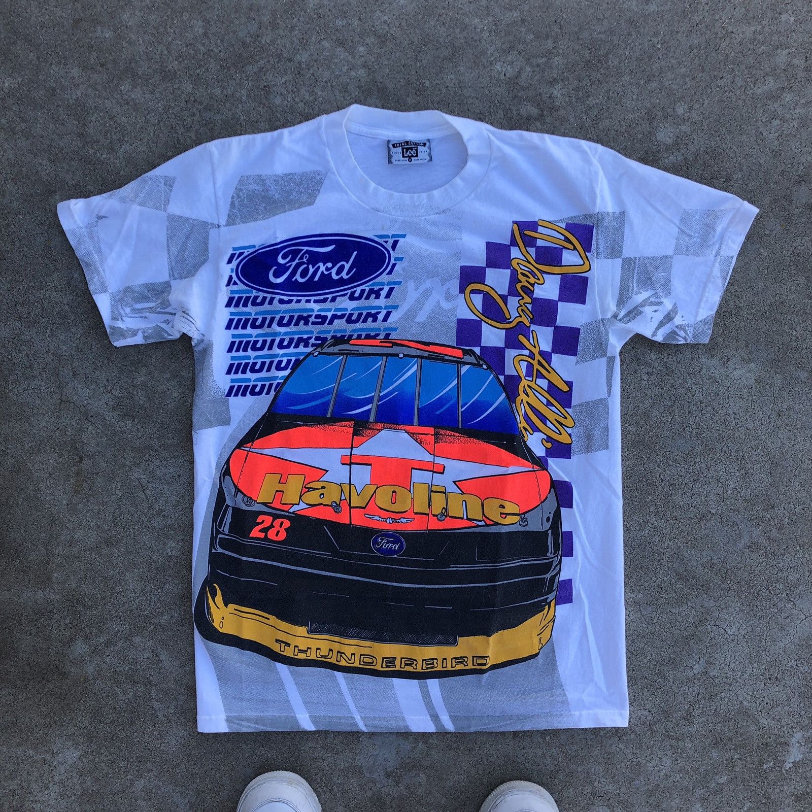 Vintage 90s All Over Ford Race Car Graphic Tee Grailed