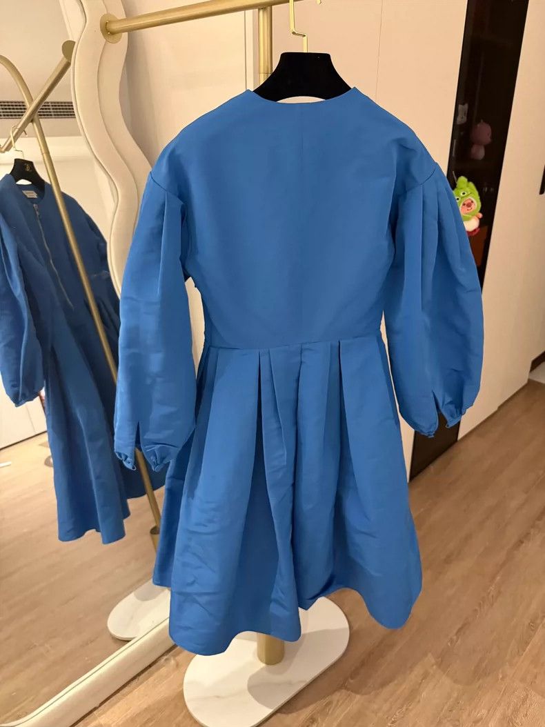Alexander McQueen Alexander McQueen Blue Dress Runway Collection- DMC Size US 38 / EU 54 - 3 Thumbnail