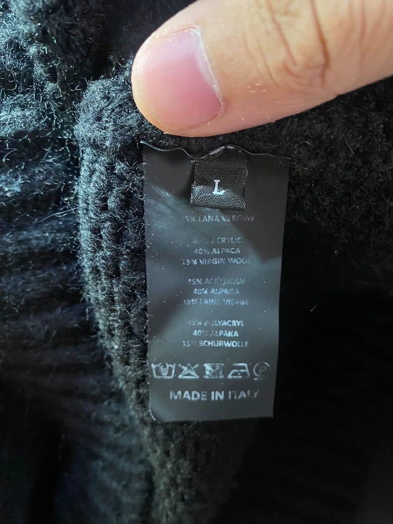 Raf Simons Raf Simons Black Knit Sweater with Green Logo- DMC Size US L / EU 52-54 / 3 - 5 Thumbnail
