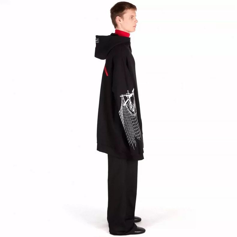 Raf Simons Raf Simons Oversized Hoodie with Chain Design- DMC Size US L / EU 52-54 / 3 - 8 Thumbnail