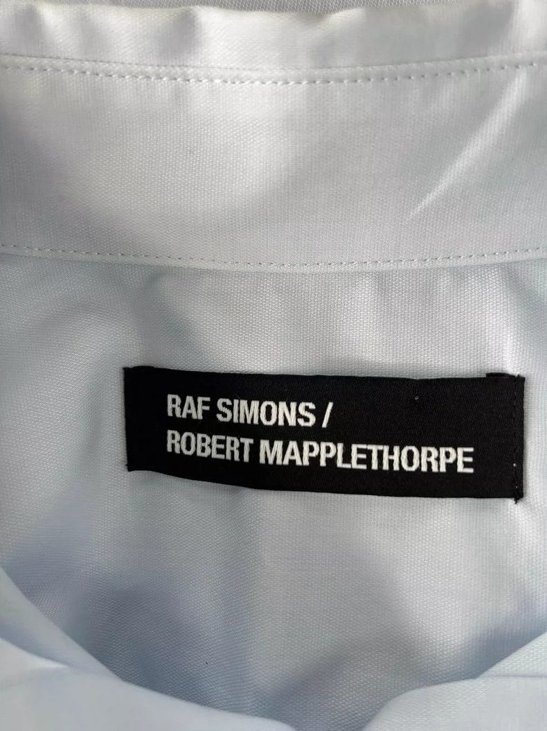 Raf Simons Oversized Light Blue Cotton Shirt with Design- DMC Size US L / EU 52-54 / 3 - 4 Thumbnail