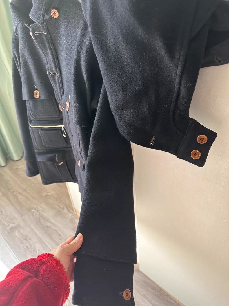 Freewheelers Freewheelers Black Wool Multi-Pocket Coat- DMC Size US L / EU 52-54 / 3 - 4 Thumbnail