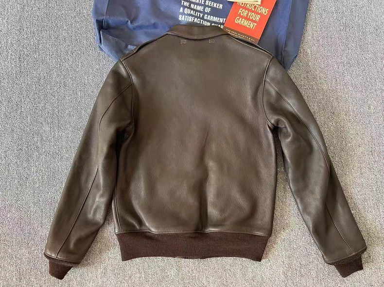 The Real McCoy's Real McCoy A2 Brown Leather Flight Jacket- DMC Size US M / EU 48-50 / 2 - 2 Thumbnail
