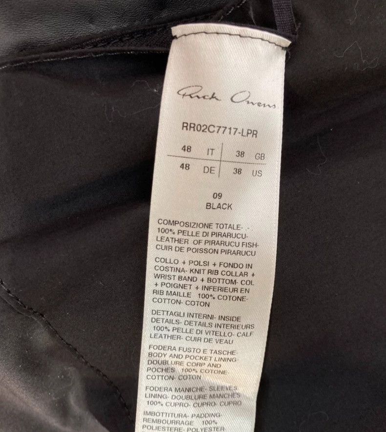 Rick Owens Rick Owens Black Bomber Jacket with Scales- DMC Size US M / EU 48-50 / 2 - 4 Thumbnail