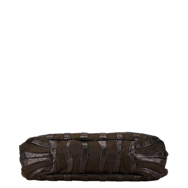 PRADA CRIMSON STRIPE LEATHER HAND BAG