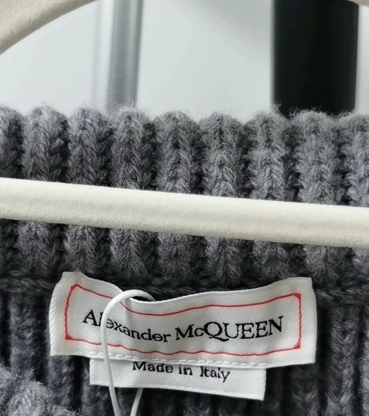 Alexander McQueen Long Gray Knit Cardigan Sweater Coat- DMC Size US M / EU 48-50 / 2 - 3 Thumbnail