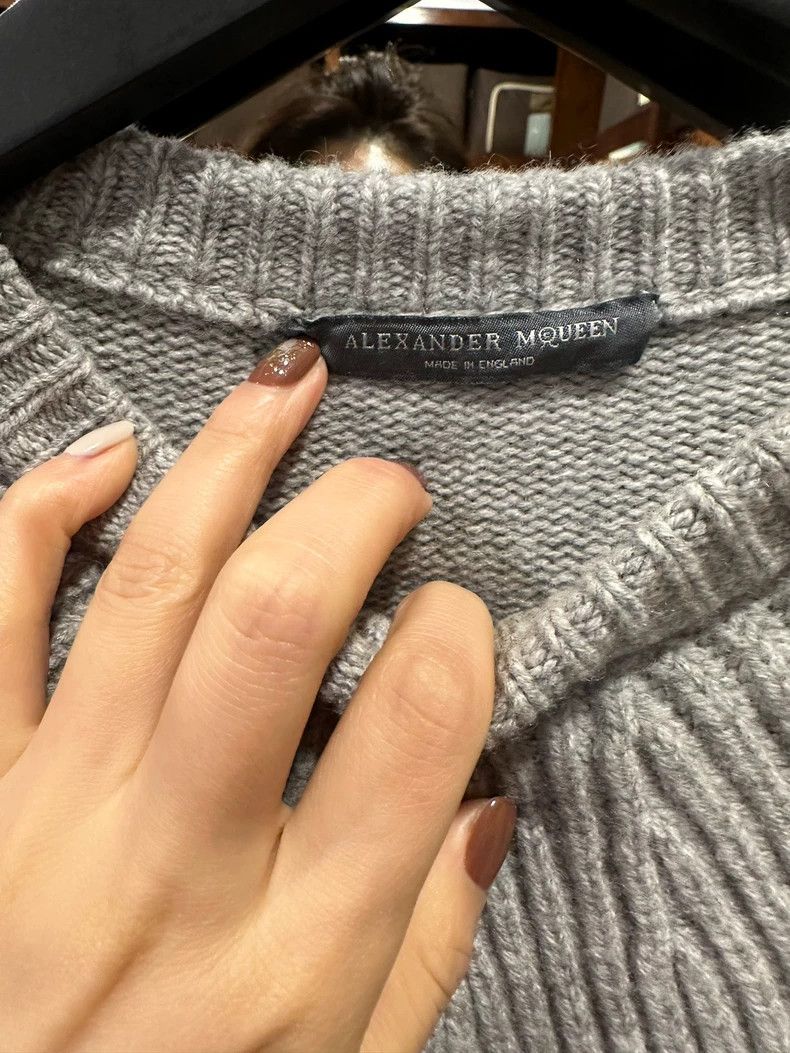 Alexander McQueen Alexander McQueen Gray Sweater with Ruffle Detail- DMC Size US XS / EU 42 / 0 - 4 Thumbnail