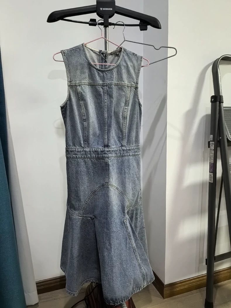 Alexander McQueen Alexander McQueen Denim Fishtail Dress Size 42- DMC Size US 31 - 2 Thumbnail