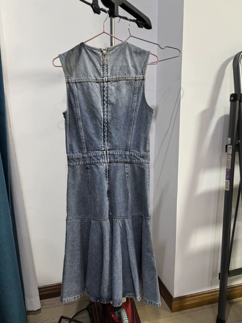 Alexander McQueen Alexander McQueen Denim Fishtail Dress Size 42- DMC Size US 31 - 6 Thumbnail