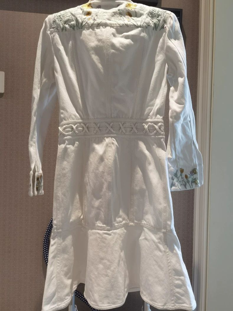 Alexander McQueen Alexander McQueen White Denim Dress- DMC Size US 31 - 2 Thumbnail