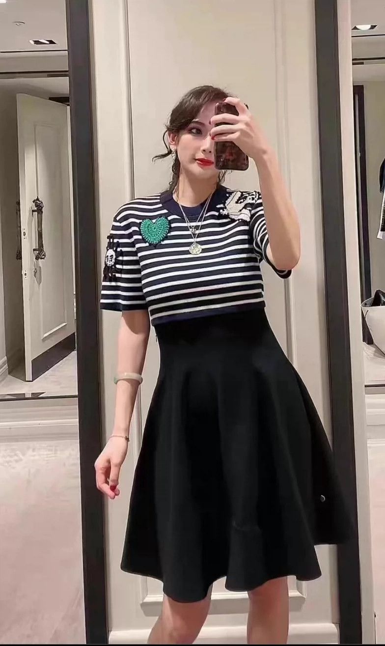 Alexander McQueen Alexander McQueen Striped Wool Blend Dress- DMC Size US L / EU 52-54 / 3 - 9 Thumbnail