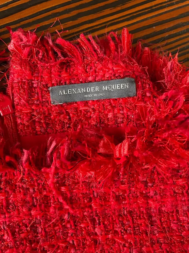 Alexander McQueen Alexander McQueen Red Fringe Dress Size 40- DMC Size US 31 - 2 Thumbnail