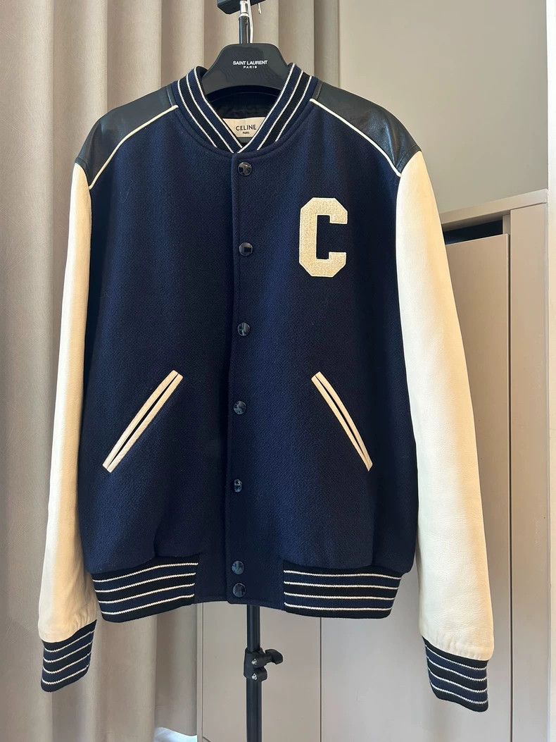 Celine Celine Vintage Blue Letterman Jacket- DMC Size US XXL / EU 58 / 5 - 3 Thumbnail