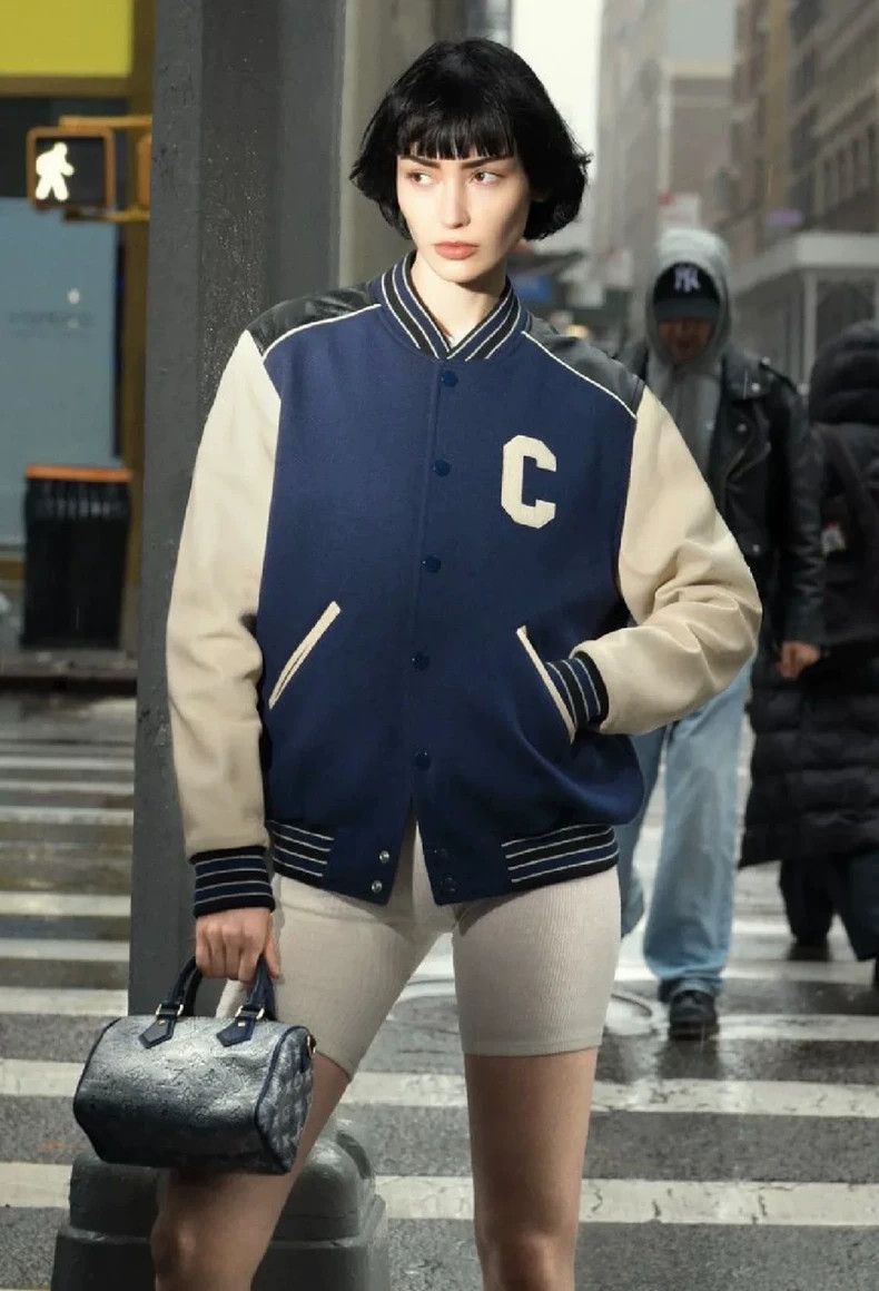 Celine Celine Vintage Blue Letterman Jacket- DMC Size US XXL / EU 58 / 5 - 8 Thumbnail