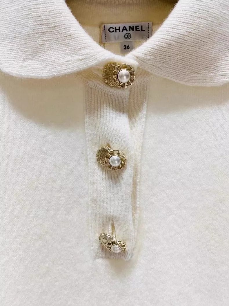 Chanel Chanel Short Sleeve Cashmere Knit Top- DMC Size US S / EU 44-46 / 1 - 2 Thumbnail