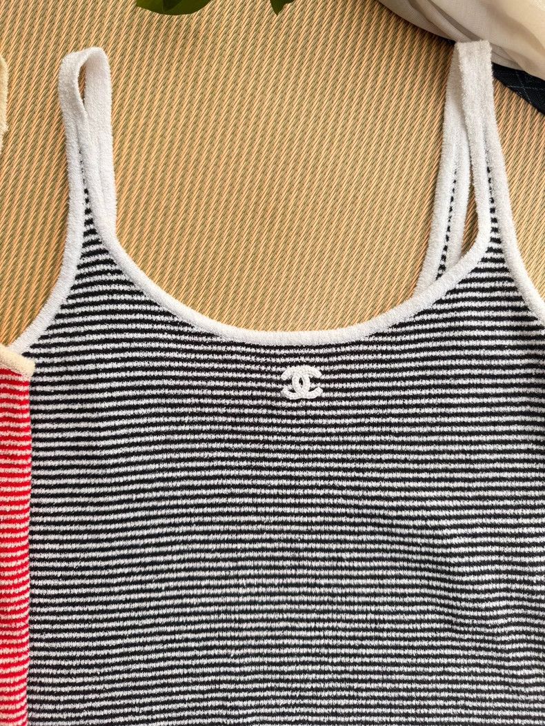 Chanel Chanel Striped Knit Sleeveless Crop Top- DMC Size US S / EU 44-46 / 1 - 9 Thumbnail