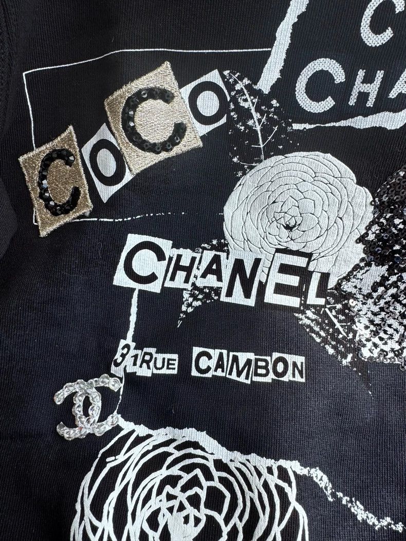 Chanel Chanel Black Graffiti Sweatshirt with Sequins- DMC Size US XS / EU 42 / 0 - 3 Thumbnail