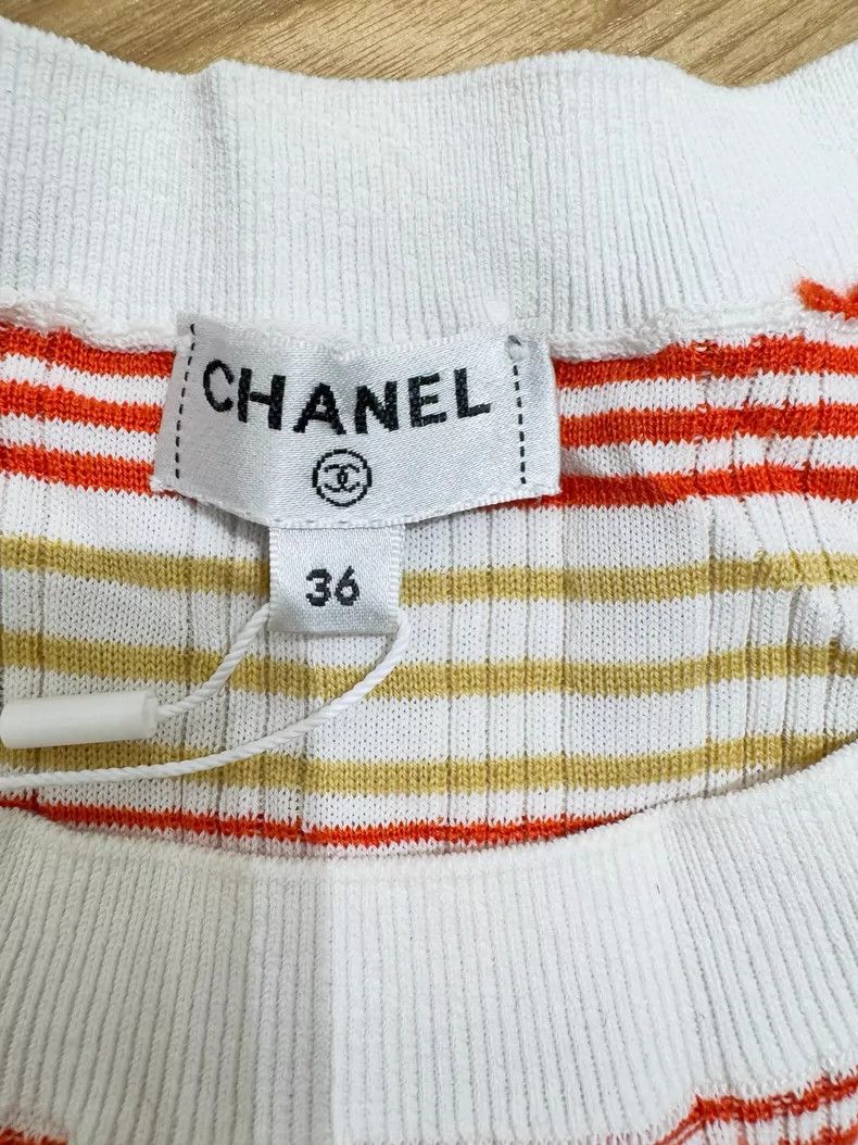 Chanel Chanel Striped Knit Short Sleeve Top- DMC Size US S / EU 44-46 / 1 - 4 Thumbnail