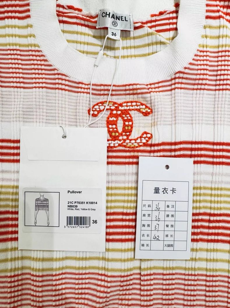 Chanel Chanel Striped Knit Short Sleeve Top- DMC Size US S / EU 44-46 / 1 - 7 Thumbnail