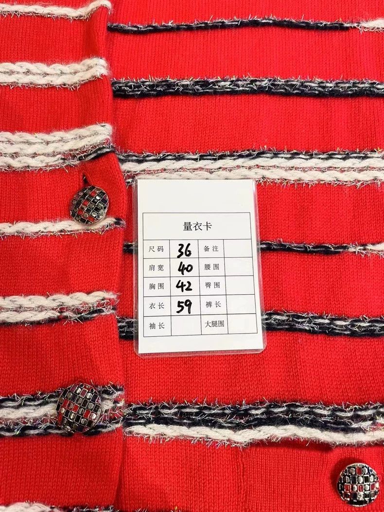 Chanel Chanel Red Striped Knit Cardigan Sweater- DMC Size US M / EU 48-50 / 2 - 8 Thumbnail