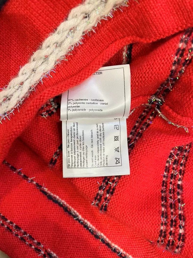 Chanel Chanel Red Striped Knit Cardigan Sweater- DMC Size US M / EU 48-50 / 2 - 7 Thumbnail