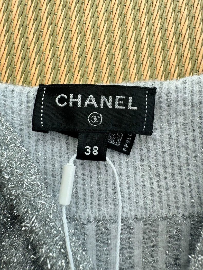 Chanel Chanel Silver Sparkly Cami Top- DMC Size US M / EU 48-50 / 2 - 4 Thumbnail