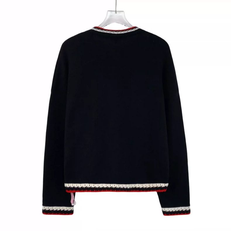 Chanel Chanel Black Knit Cardigan with Snowflake Design- DMC Size US XS / EU 42 / 0 - 2 Thumbnail