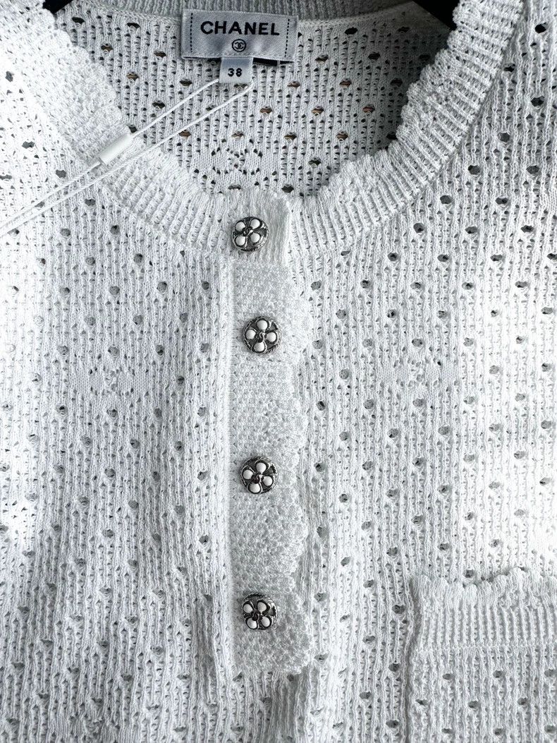Chanel Chanel Crochet Knit Short Sleeve Top- DMC Size US S / EU 44-46 / 1 - 2 Thumbnail