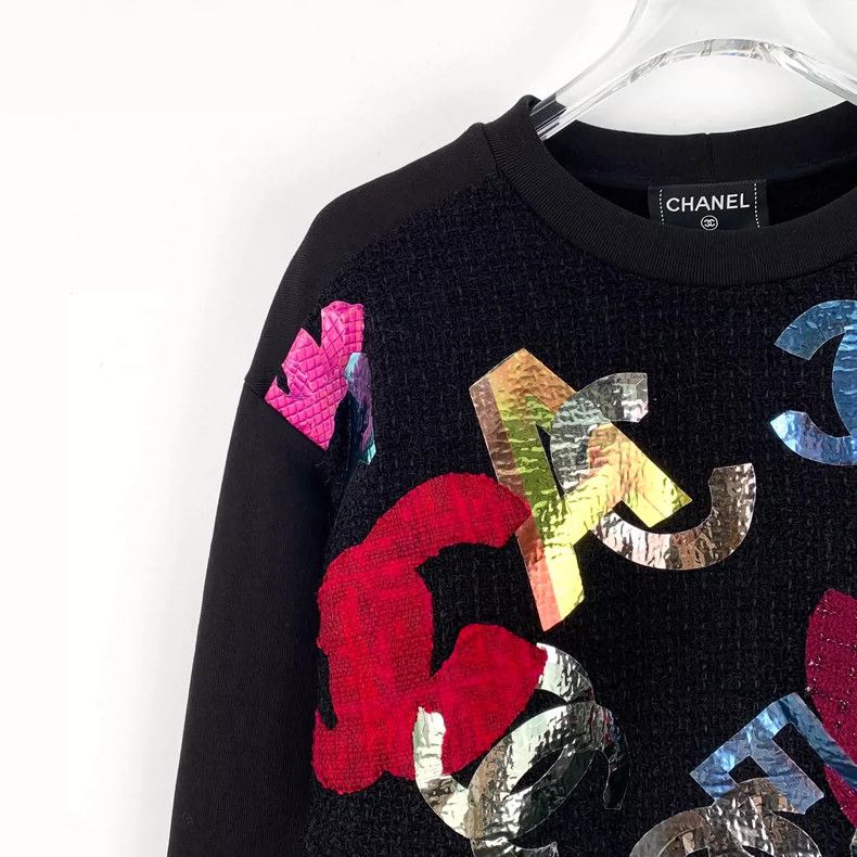 Chanel Chanel Black Sequin Letter Long Sleeve Sweatshirt- DMC Size US S / EU 44-46 / 1 - 3 Thumbnail