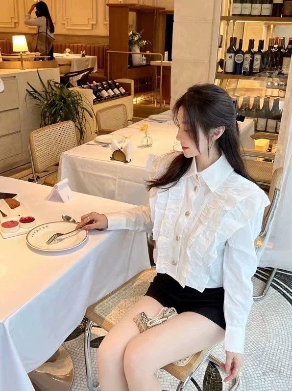Chanel Chanel Ruffled Long Sleeve Cropped Shirt- DMC Size US M / EU 48-50 / 2 - 8 Thumbnail