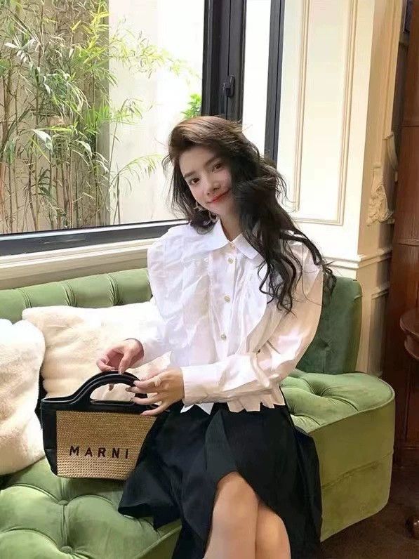 Chanel Chanel Ruffled Long Sleeve Cropped Shirt- DMC Size US M / EU 48-50 / 2 - 7 Thumbnail