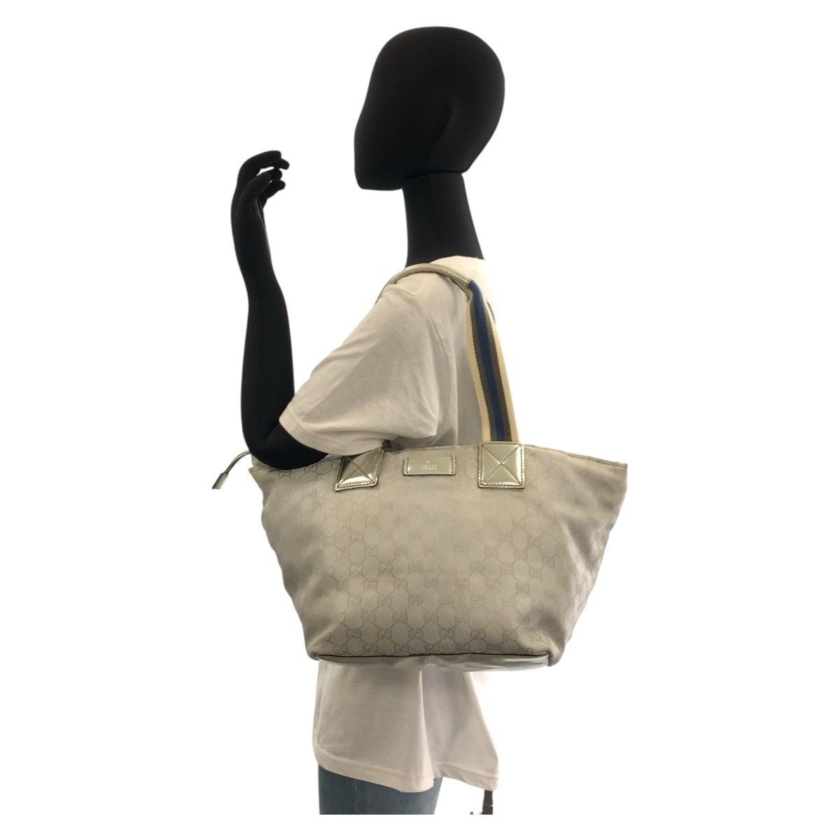 Gucci Gucci Gucci GG Canvas Sheline Silver 2way Bag 131230 Canvas Shoulder Bag 131230 DUTY FREE for USA Size ONE SIZE - 7 Thumbnail