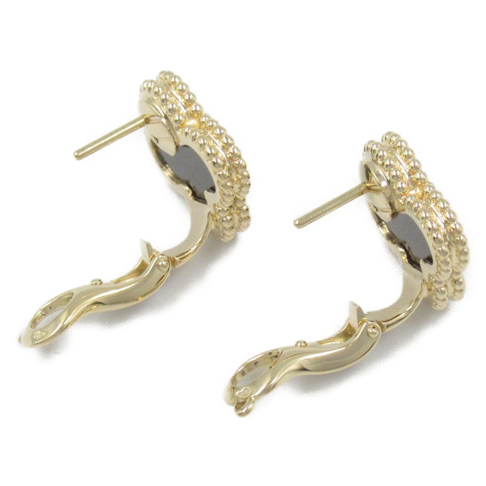 Van Cleef & Arpels Van Cleef Arpels Alhambra Earrings Onyx K18 (Yellow Gold) Black Size ONE SIZE - 3 Thumbnail
