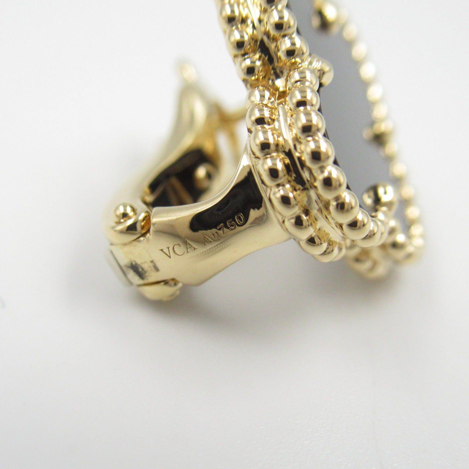 Van Cleef & Arpels Van Cleef Arpels Alhambra Earrings Onyx K18 (Yellow Gold) Black Size ONE SIZE - 5 Thumbnail