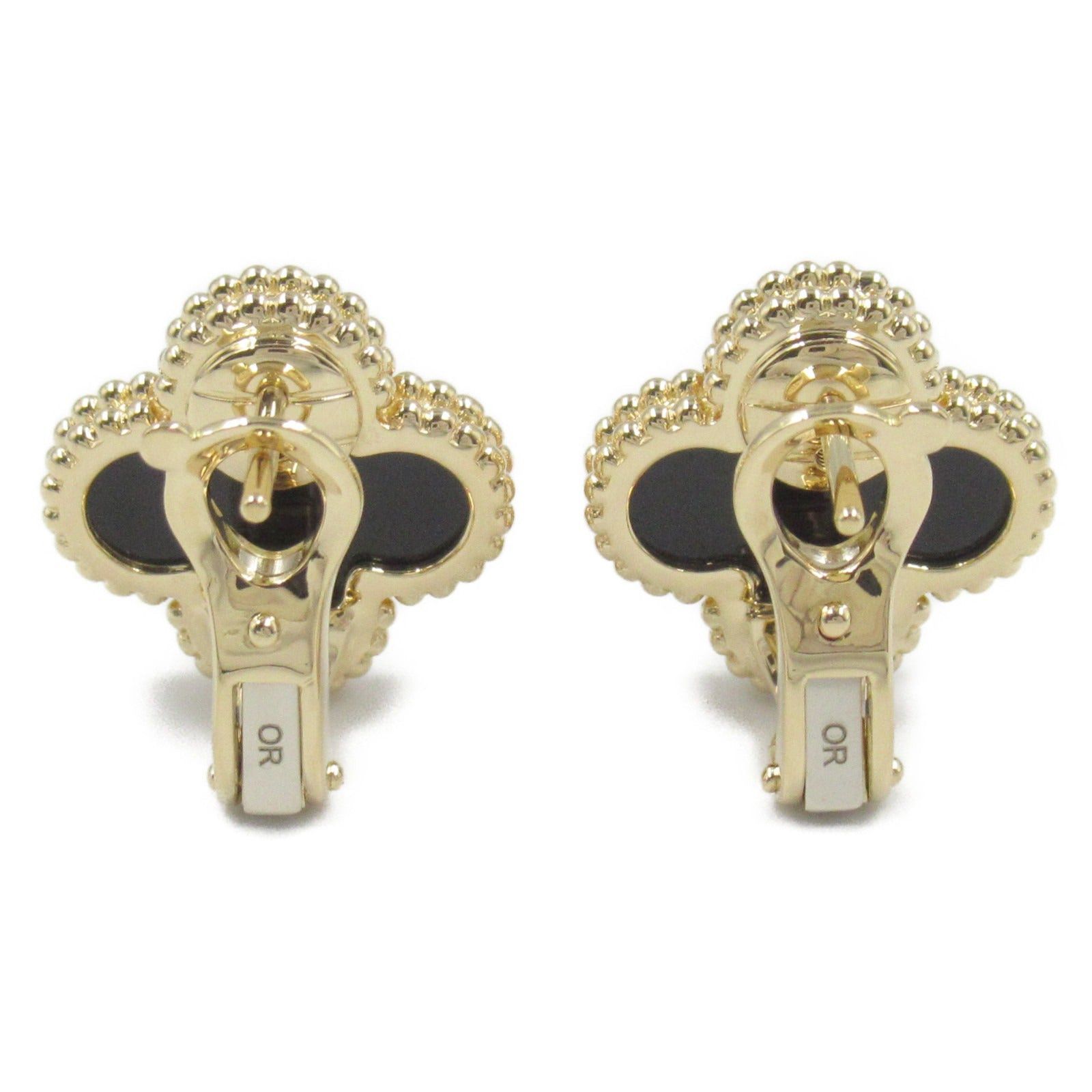 Van Cleef & Arpels Van Cleef Arpels Alhambra Earrings Onyx K18 (Yellow Gold) Black Size ONE SIZE - 2 Thumbnail