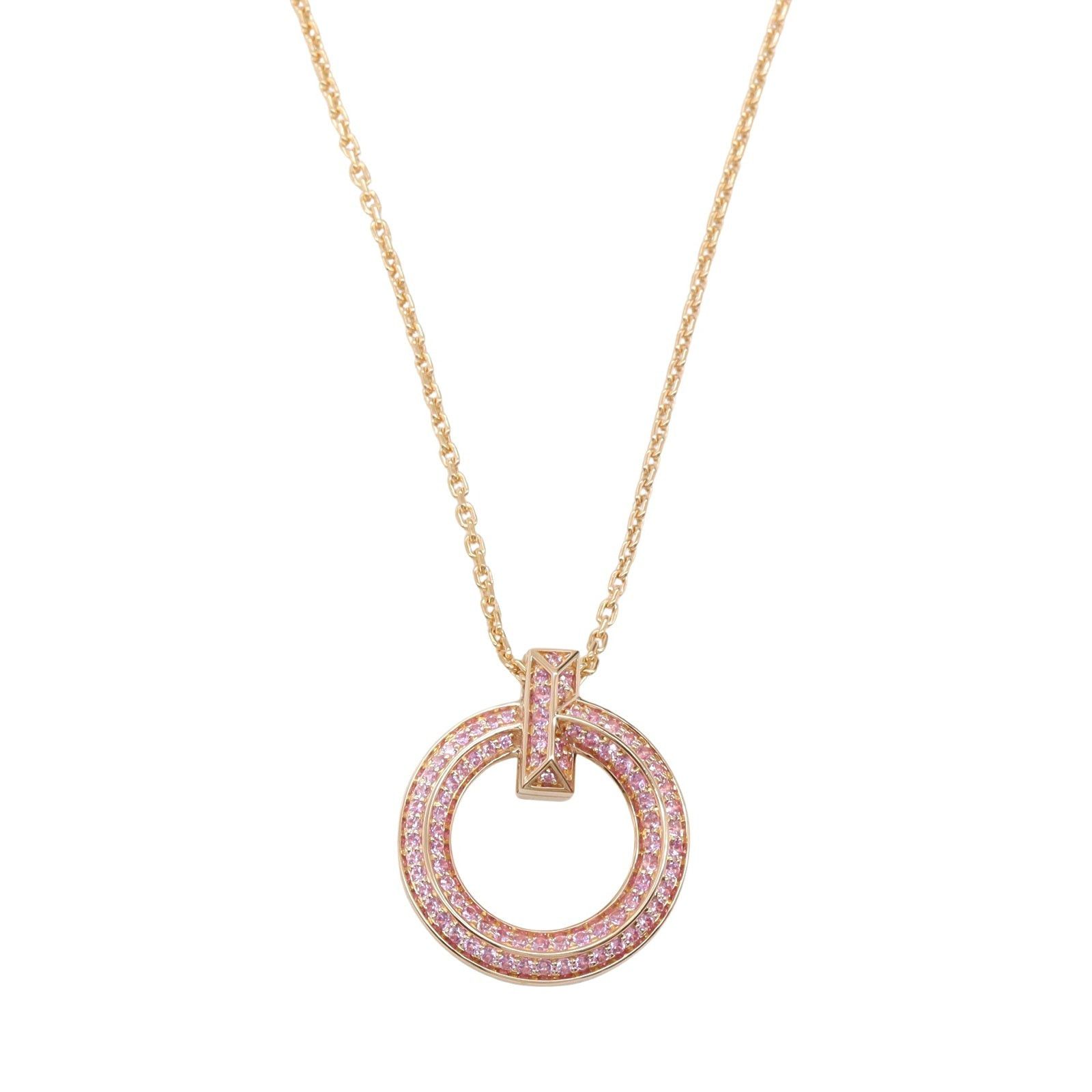Tiffany & Co. Tiffany Co T-One Mini Circle Pink Sapphire Necklace K18Pg (Pink Gold) Size ONE SIZE - 2 Thumbnail