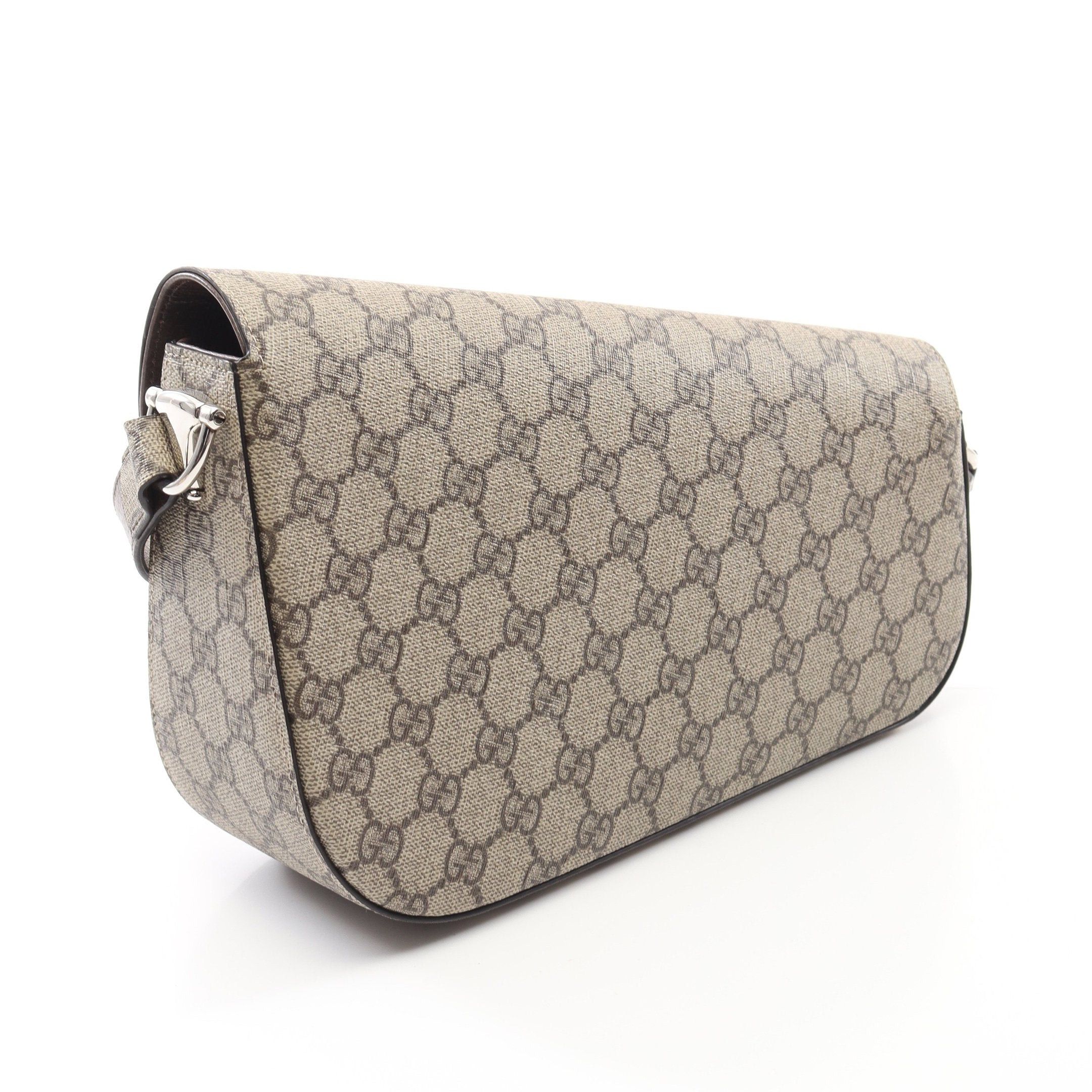 Gucci Gucci Horsebit 1955 Gg Supreme Shoulder Bag Leather Beige Size ONE SIZE - 2 Thumbnail