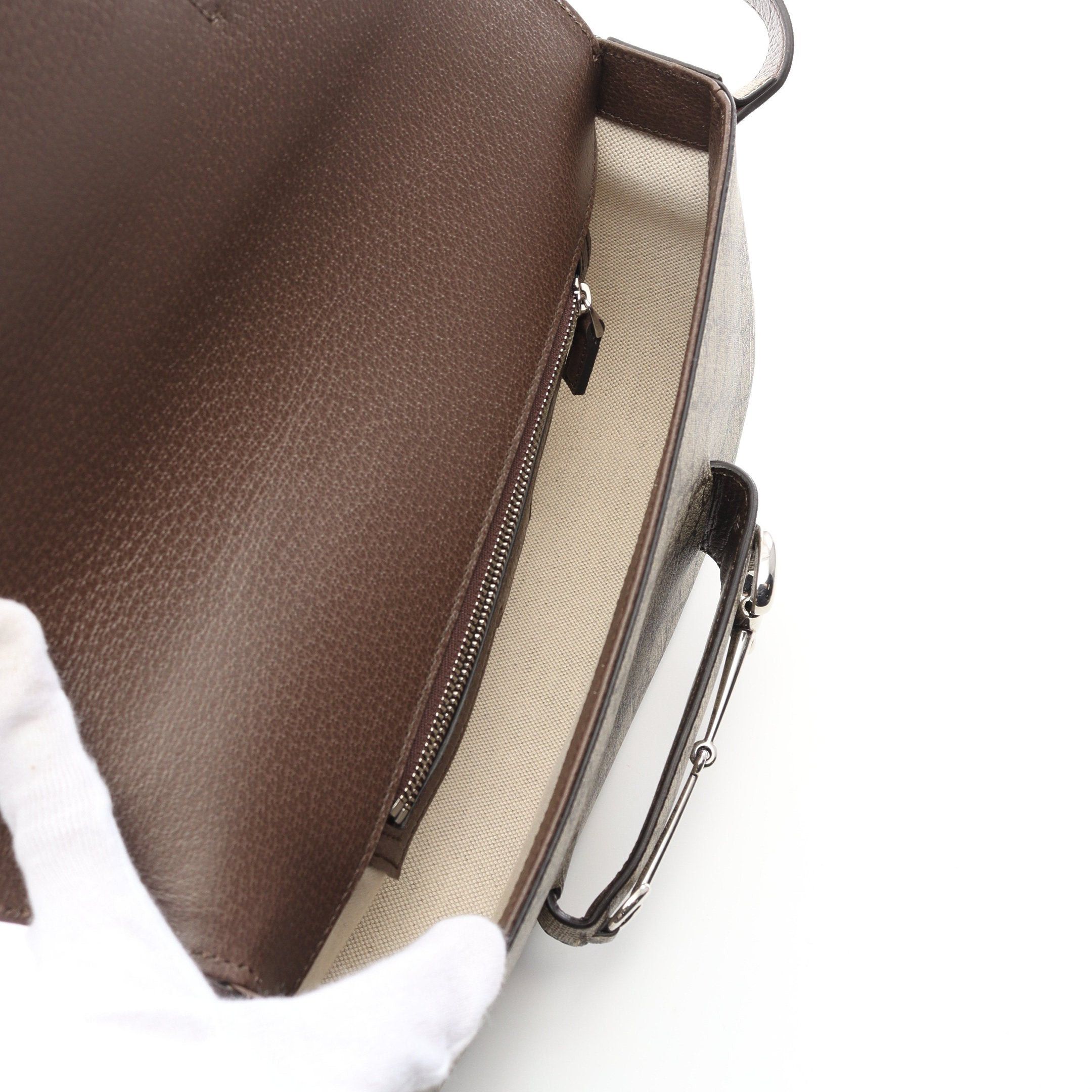 Gucci Gucci Horsebit 1955 Gg Supreme Shoulder Bag Leather Beige Size ONE SIZE - 3 Thumbnail