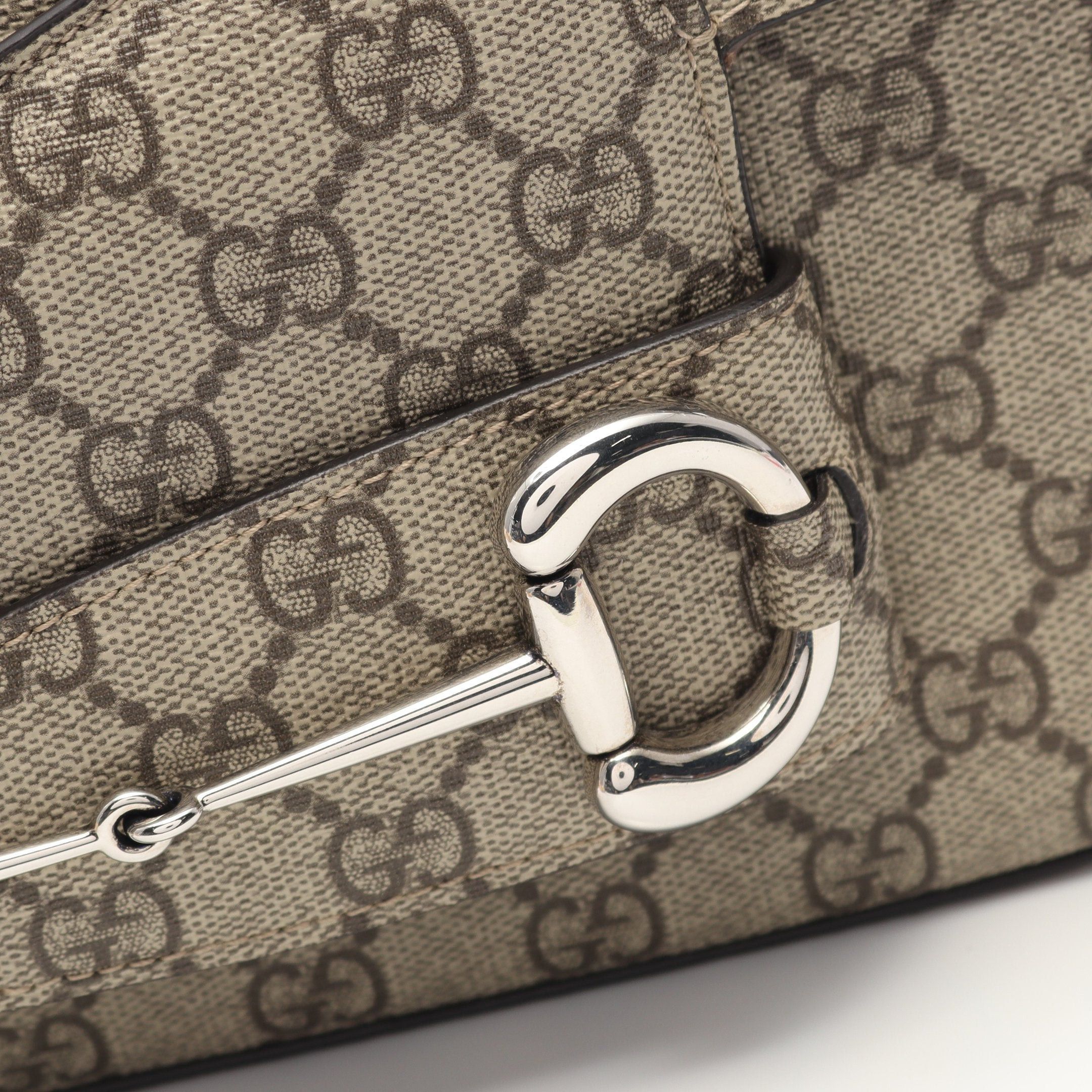 Gucci Gucci Horsebit 1955 Gg Supreme Shoulder Bag Leather Beige Size ONE SIZE - 5 Thumbnail