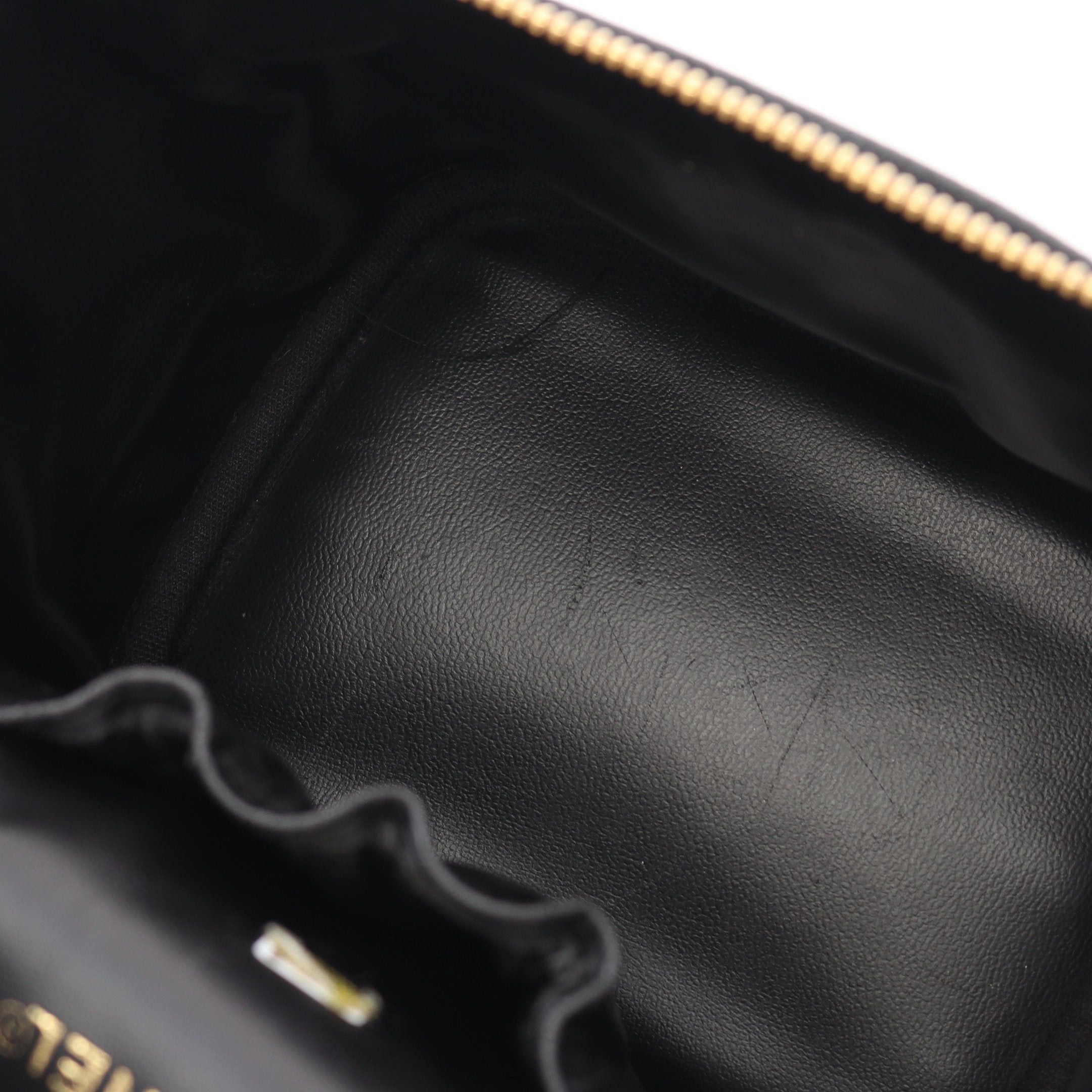 Chanel Chanel Coco Mark Handbag Vanity Bag Caviar Skin Black Gold Hardware Size ONE SIZE - 6 Thumbnail