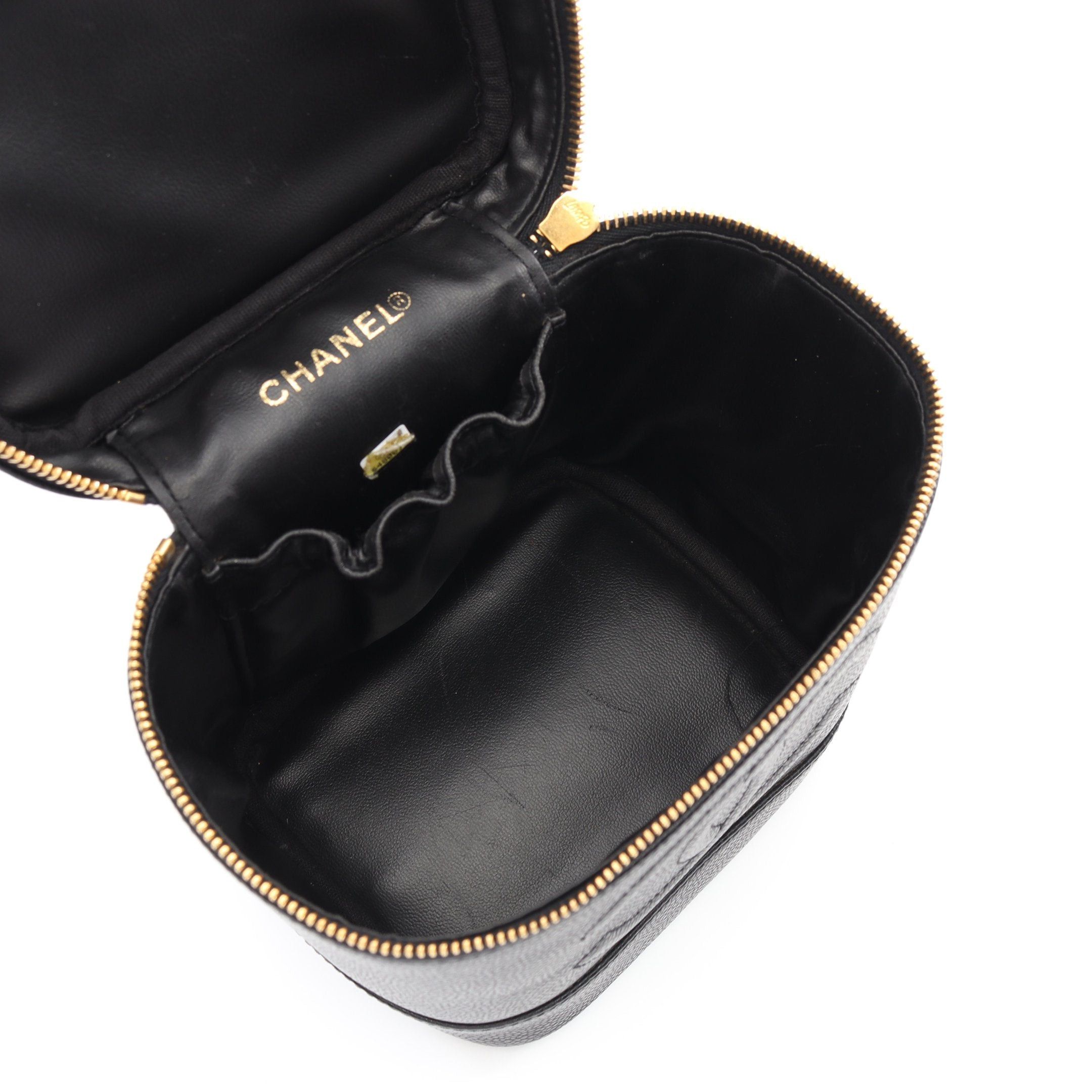 Chanel Chanel Coco Mark Handbag Vanity Bag Caviar Skin Black Gold Hardware Size ONE SIZE - 3 Thumbnail