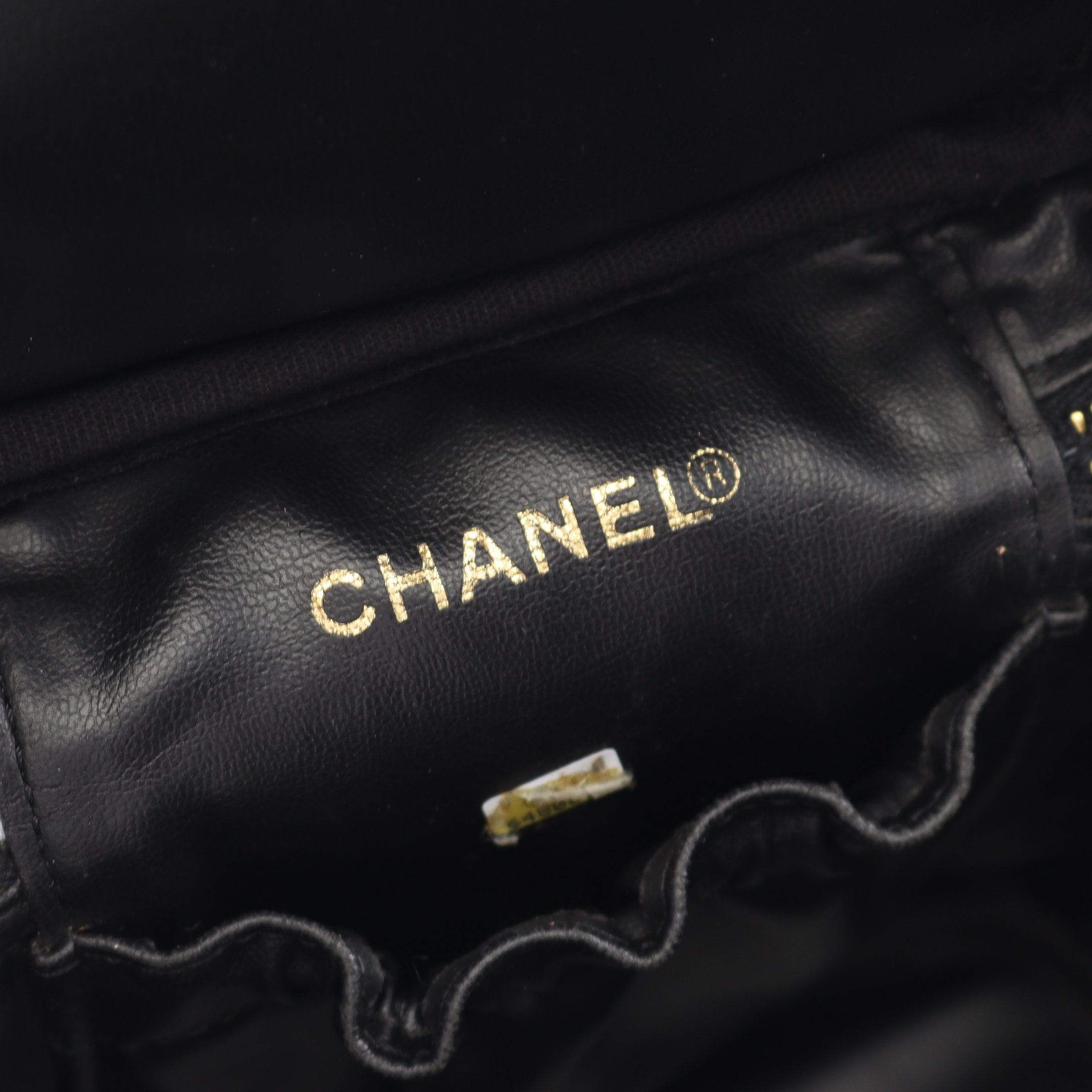 Chanel Chanel Coco Mark Handbag Vanity Bag Caviar Skin Black Gold Hardware Size ONE SIZE - 4 Thumbnail