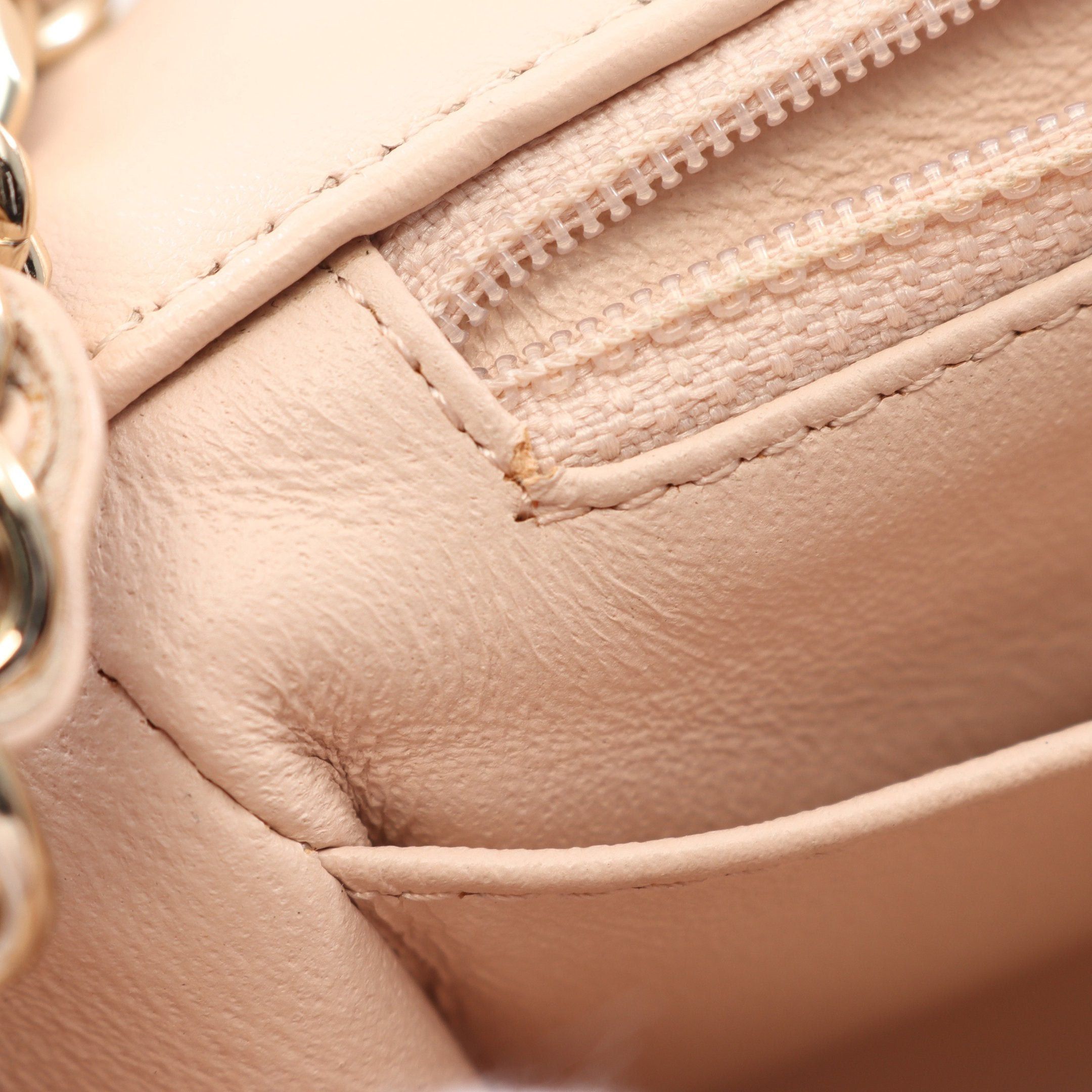 Chanel Chanel Mini Matelasse Chain Shoulder Bag Lambskin Light Pink Black Gold Hardware Size ONE SIZE - 6 Thumbnail